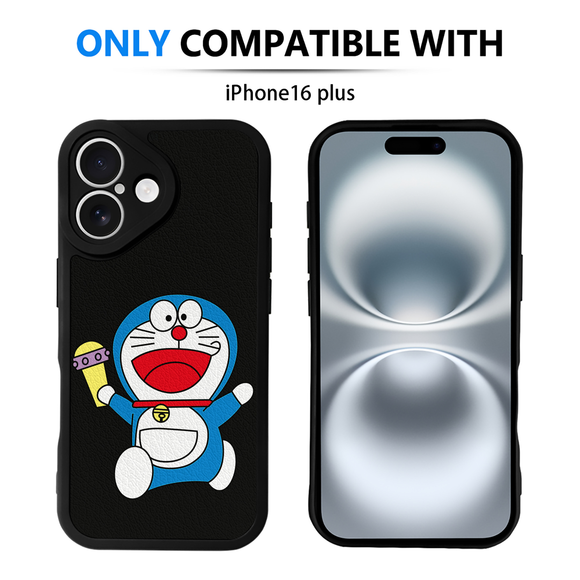 （画像用） ドラえもん Doraemon 【iPhone 16シリーズ対応】シリコンスマホケース（レザー調） 材質：シリコン